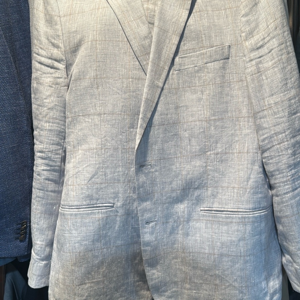 Tommy Hilfiger 100% linen suit windowpane suit